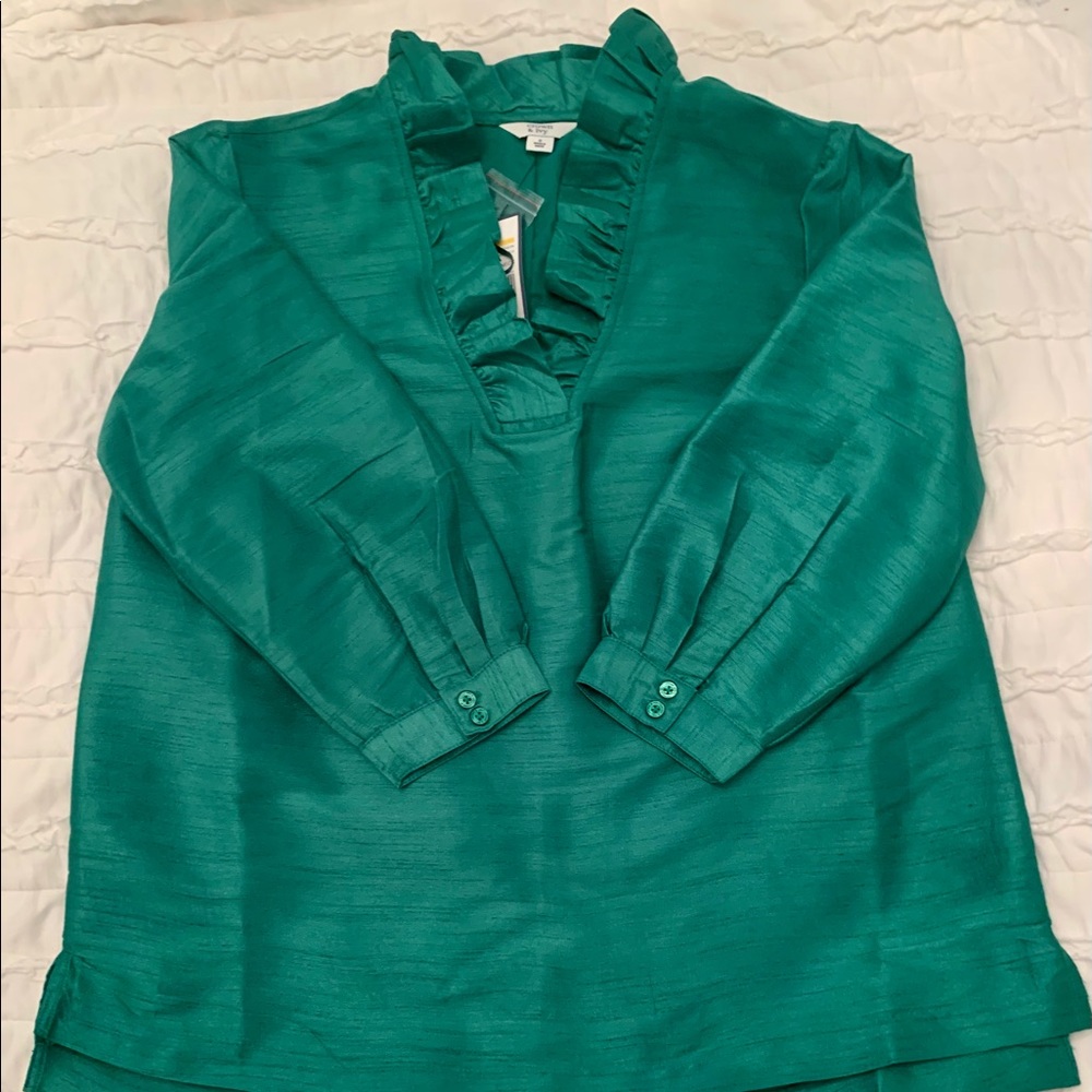 Crown & Ivy Ruffle Neck Blouse
